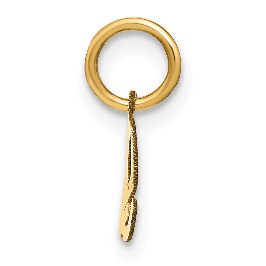 14k Yellow Gold 14ky Lower case Letter K Initial Charm