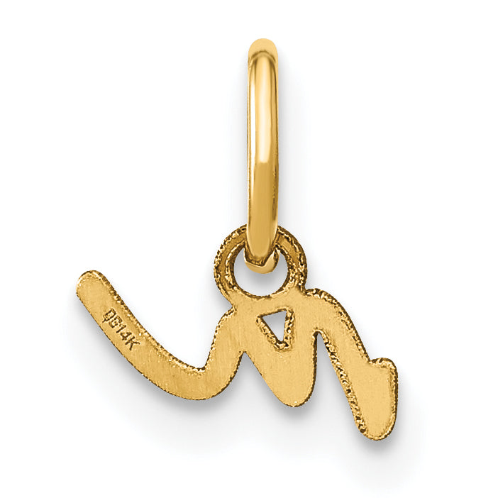 14k Yellow Gold 14ky Lower case Letter M Initial Charm