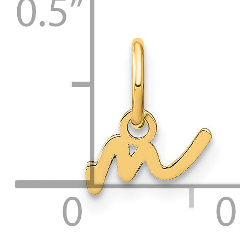 14k Yellow Gold 14ky Lower case Letter M Initial Charm