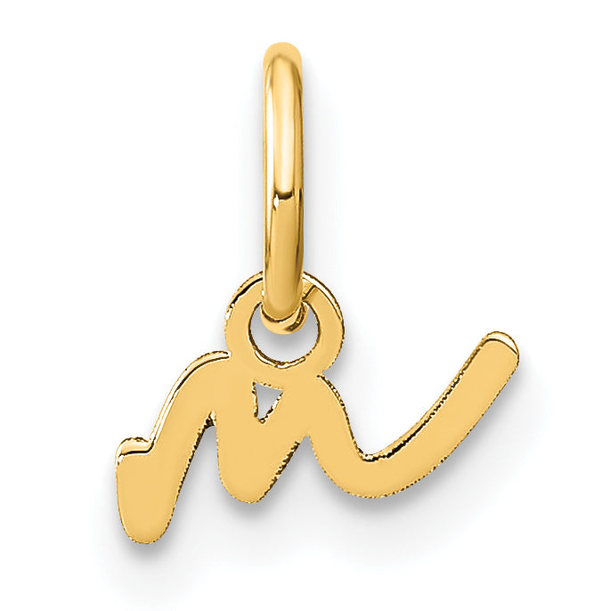14k Yellow Gold 14ky Lower case Letter M Initial Charm