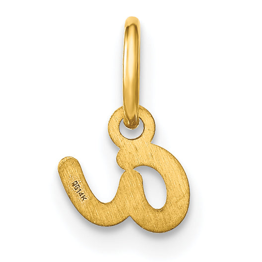 14k Yellow Gold 14KY Lower case Letter A Initial Charm