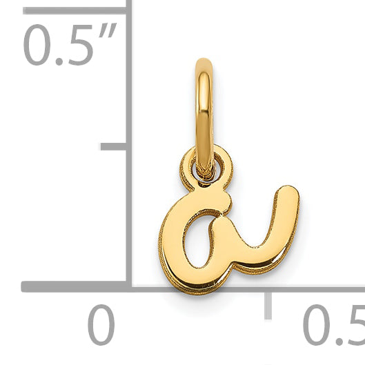 14k Yellow Gold 14KY Lower case Letter A Initial Charm