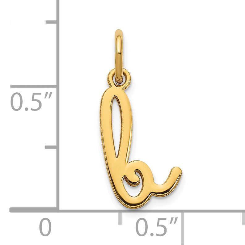 14k Yellow Gold 14KY Lower case Letter B Initial Charm