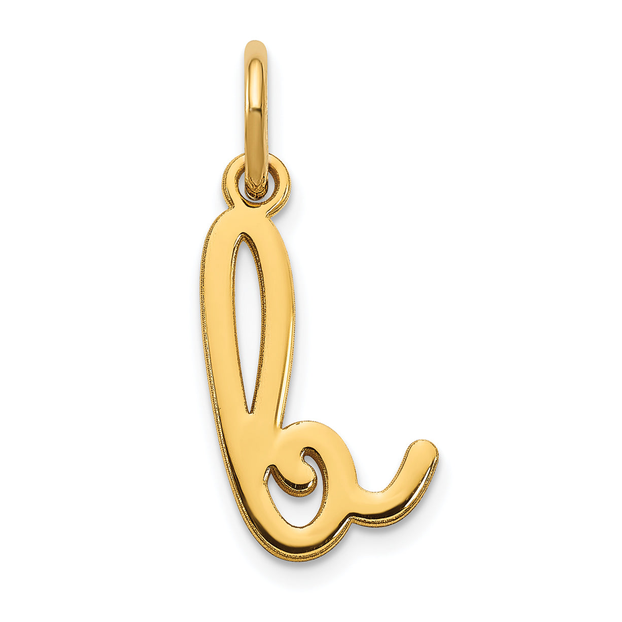 14k Yellow Gold 14KY Lower case Letter B Initial Charm