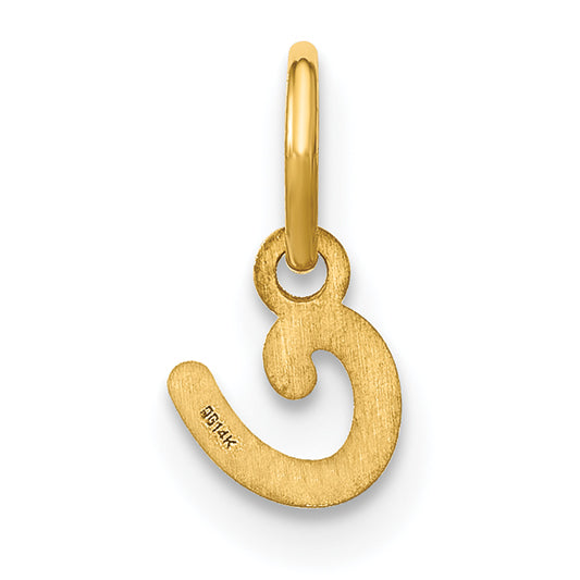 14k Yellow Gold 14KY Lower case Letter C Initial Charm