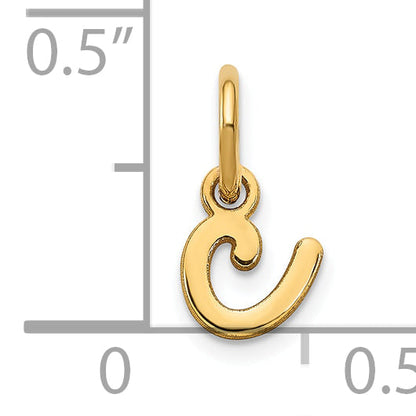 14k Yellow Gold 14KY Lower case Letter C Initial Charm