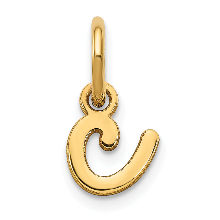 14k Yellow Gold 14KY Lower case Letter C Initial Charm