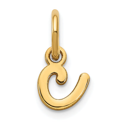 14k Yellow Gold 14KY Lower case Letter C Initial Charm