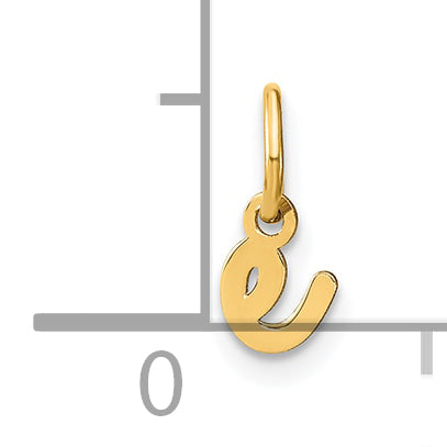 14k Yellow Gold 14KY Lower case Letter E Initial Charm