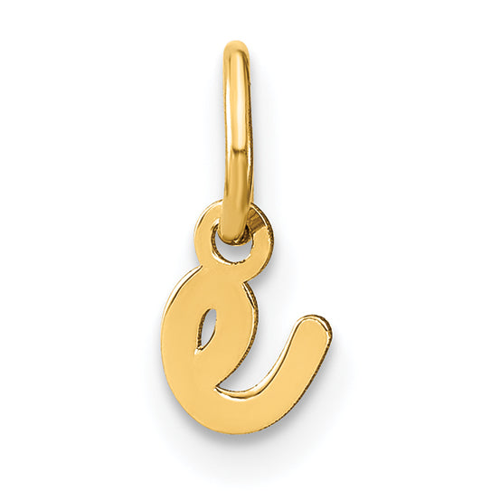 14k Yellow Gold 14KY Lower case Letter E Initial Charm