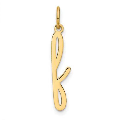 14k Yellow Gold 14KY Lower case Letter F Initial Charm
