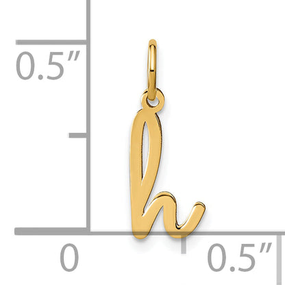 14k Yellow Gold 14KY Lower case Letter H Initial Charm
