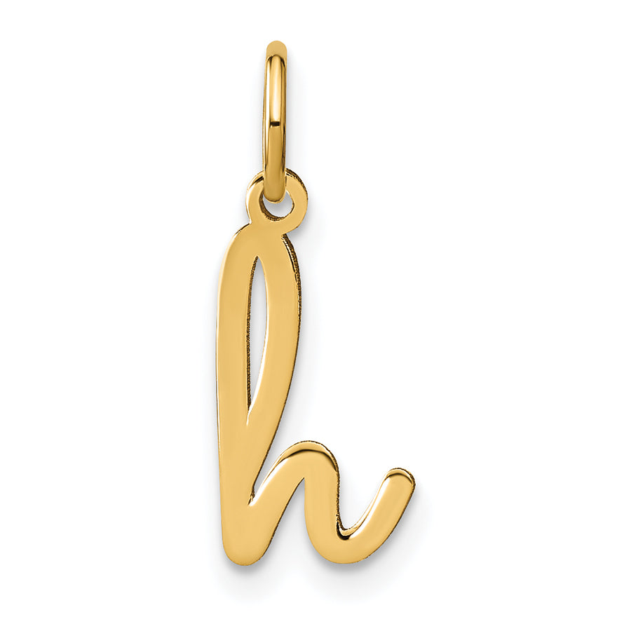 14k Yellow Gold 14KY Lower case Letter H Initial Charm