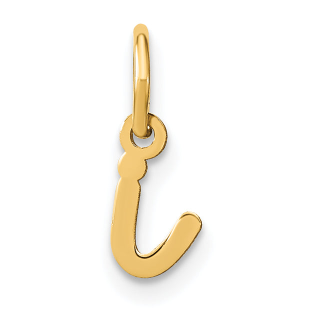 14k Yellow Gold 14KY Lower case Letter I Initial Charm
