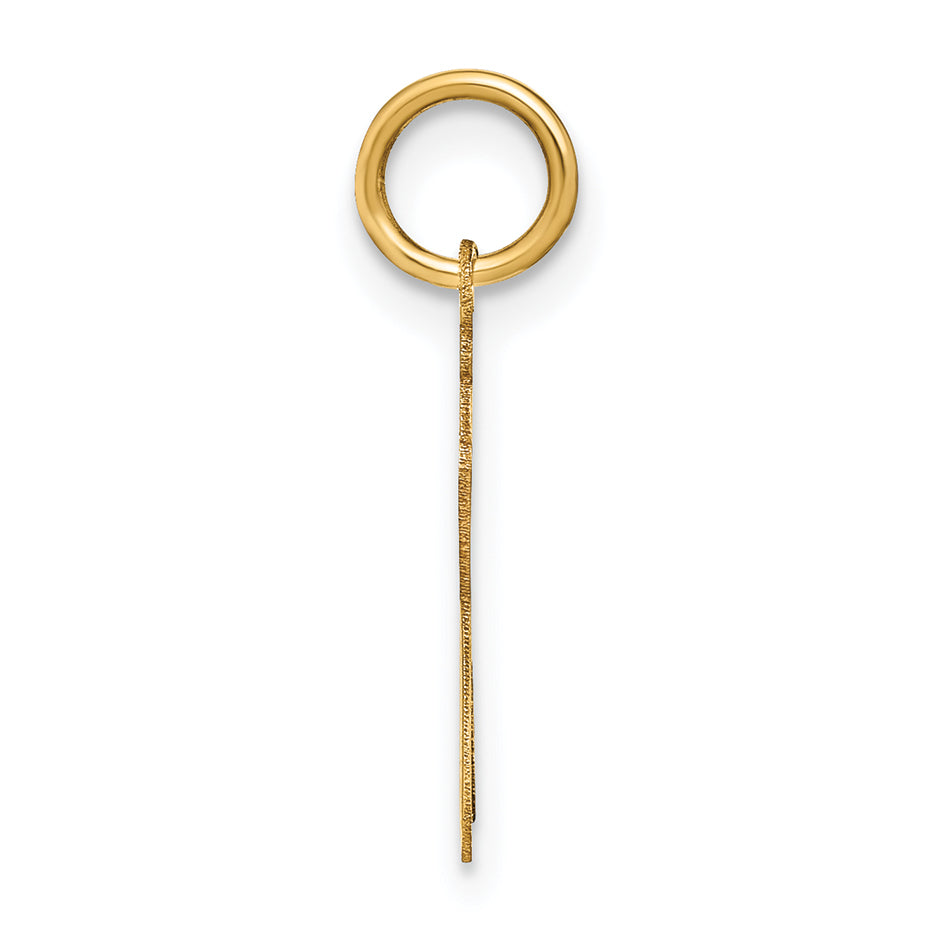 14k Yellow Gold 14KY Lower case Letter J Initial Charm