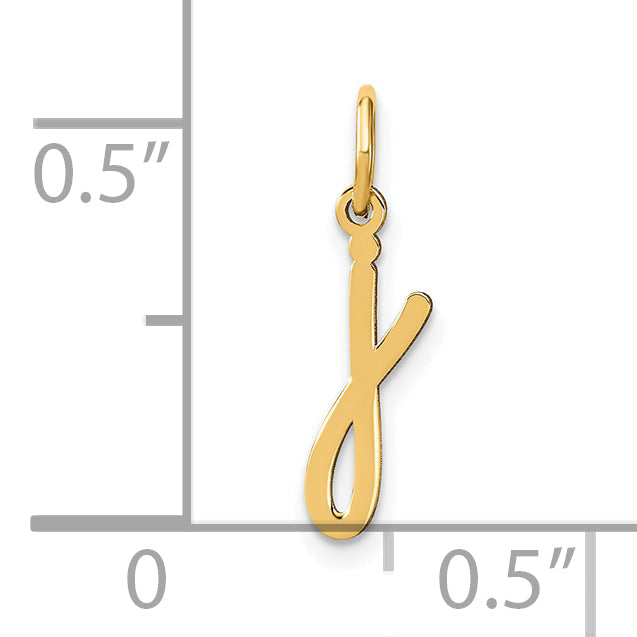 14k Yellow Gold 14KY Lower case Letter J Initial Charm