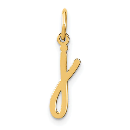14k Yellow Gold 14KY Lower case Letter J Initial Charm