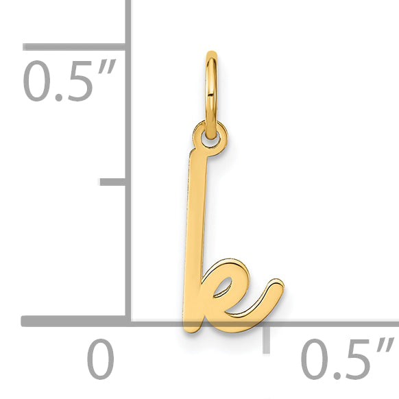 14k Yellow Gold 14KY Lower case Letter K Initial Charm