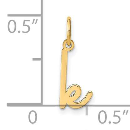 14k Yellow Gold 14KY Lower case Letter K Initial Charm