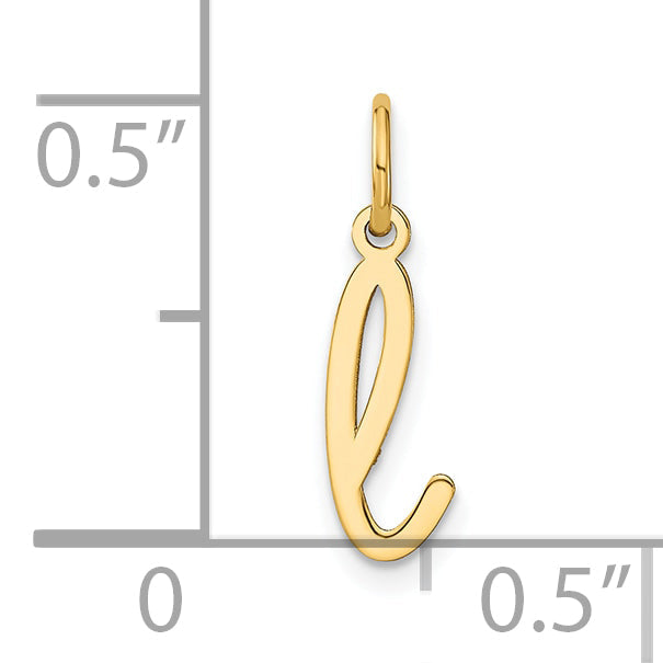 14k Yellow Gold 14KY Lower case Letter L Initial Charm