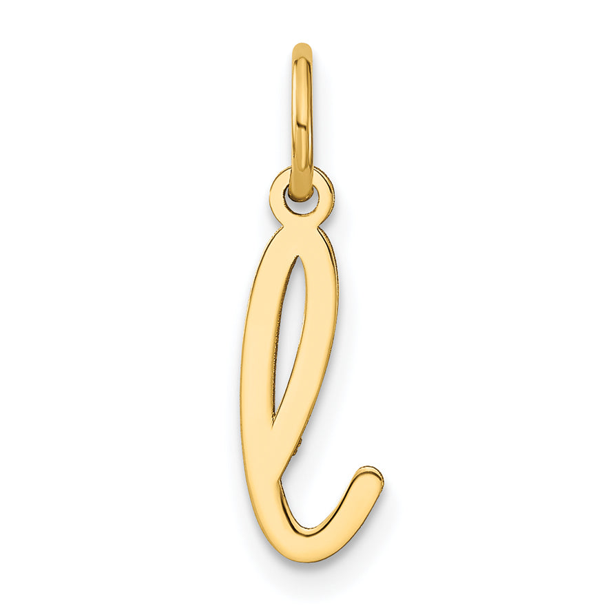 14k Yellow Gold 14KY Lower case Letter L Initial Charm