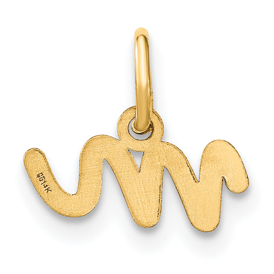 14k Yellow Gold 14KY Lower case Letter M Initial Charm