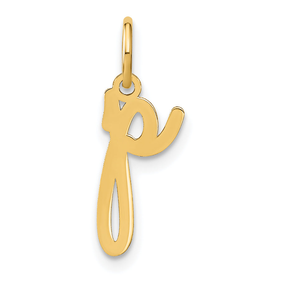 14k Yellow Gold 14KY Lower case Letter P Initial Charm