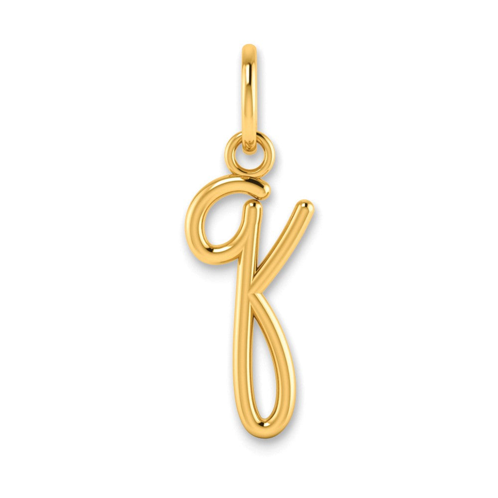 14K Yellow Gold 14Ky Lower Case Letter Q Initial Charm