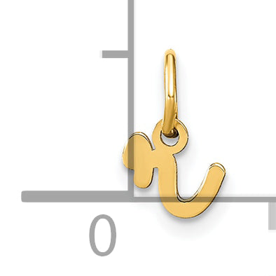 14k Yellow Gold 14KY Lower case Letter R Initial Charm