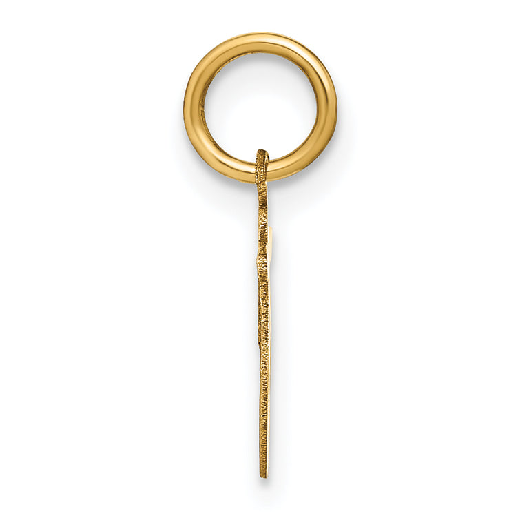 14k Yellow Gold 14KY Lower case Letter T Initial Charm