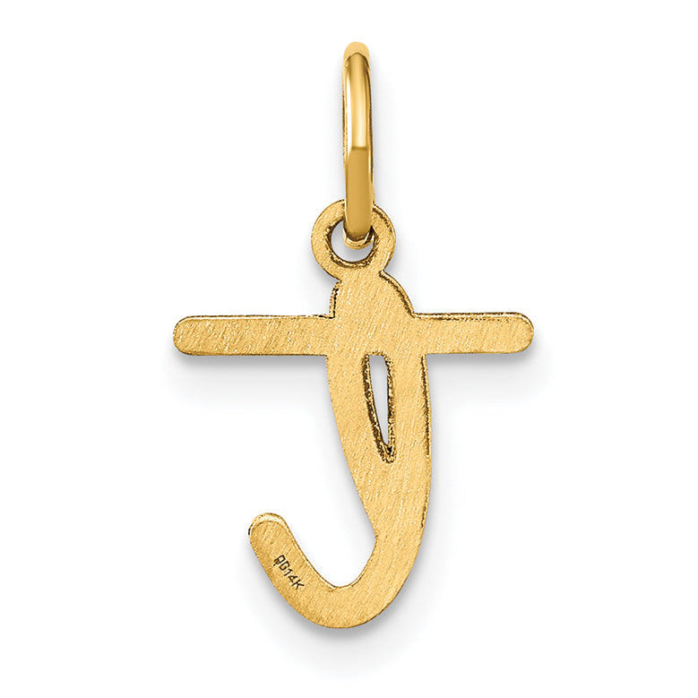 14k Yellow Gold 14KY Lower case Letter T Initial Charm