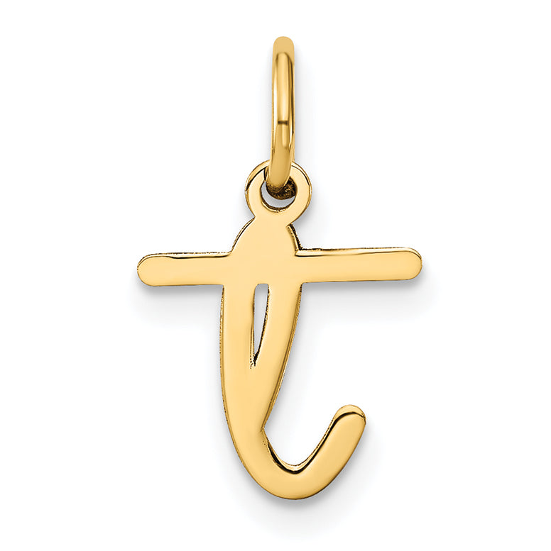 14k Yellow Gold 14KY Lower case Letter T Initial Charm