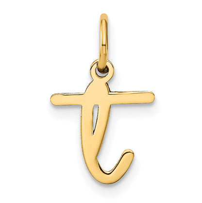 14k Yellow Gold 14KY Lower case Letter T Initial Charm