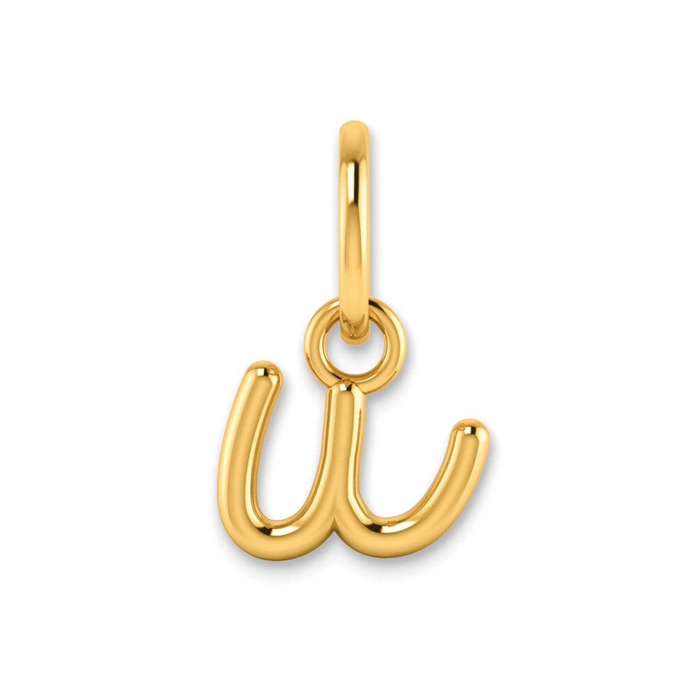 14K Yellow Gold 14Ky Lower Case Letter U Initial Charm