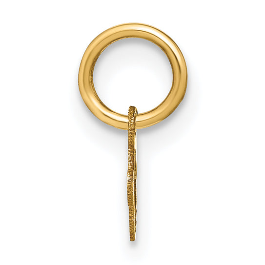 14k Yellow Gold 14KY Lower case Letter V Initial Charm