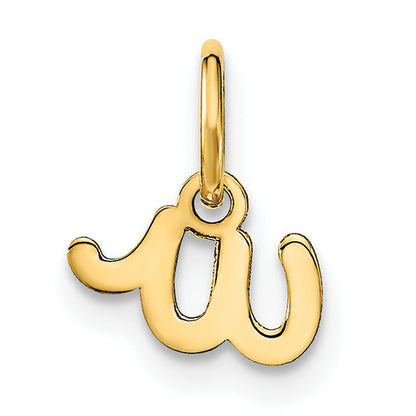 14k Yellow Gold 14KY Lower case Letter W Initial Charm