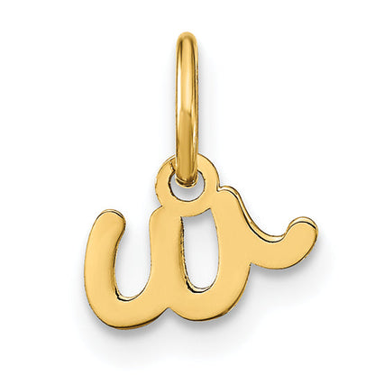 14k Yellow Gold 14KY Lower case Letter W Initial Charm