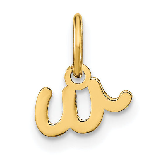 14k Yellow Gold 14KY Lower case Letter W Initial Charm