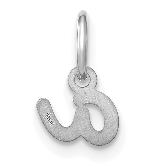 14k White Gold 14KW Lower case Letter A Initial Charm