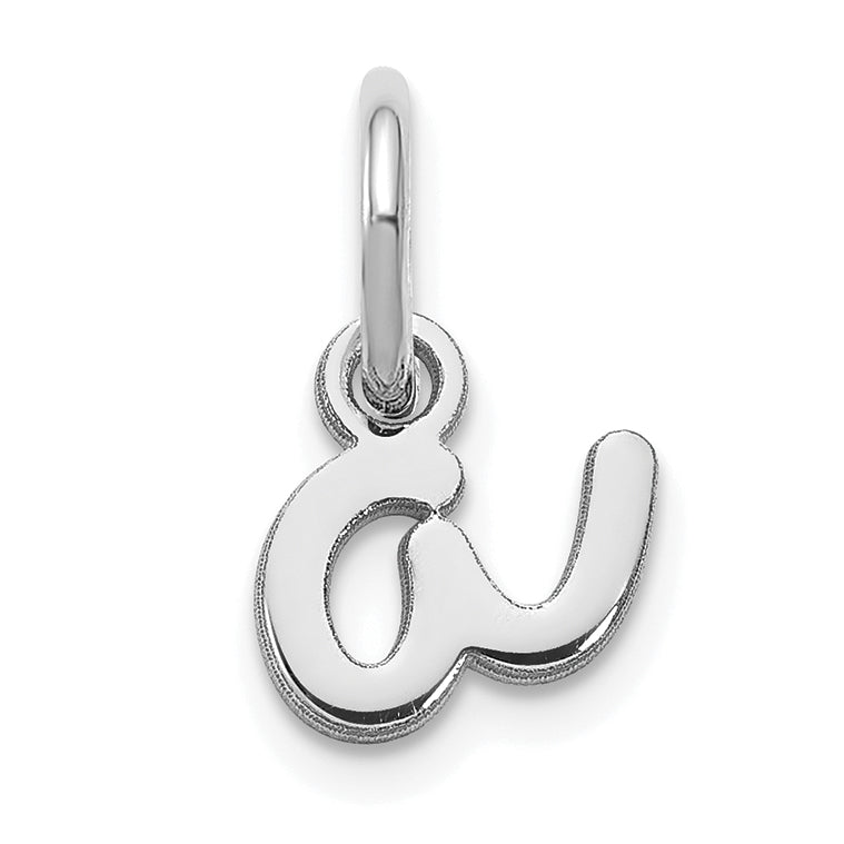 14k White Gold 14KW Lower case Letter A Initial Charm