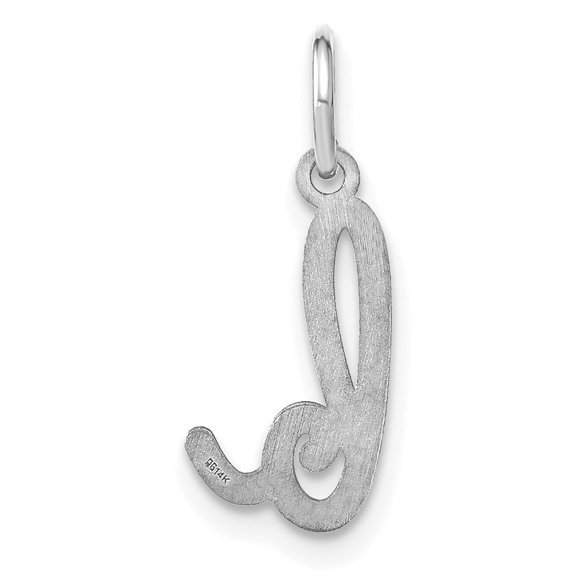 14k White Gold 14KW Lower case Letter B Initial Charm