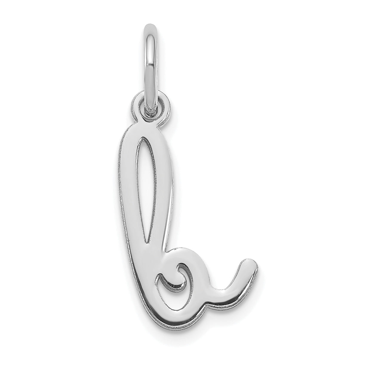 14k White Gold 14KW Lower case Letter B Initial Charm