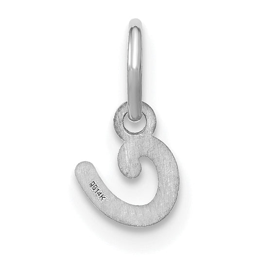 14k White Gold 14KW Lower case Letter C Initial Charm