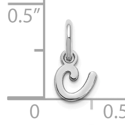 14k White Gold 14KW Lower case Letter C Initial Charm