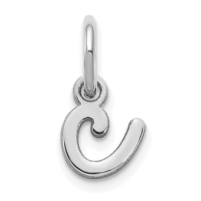 14k White Gold 14KW Lower case Letter C Initial Charm