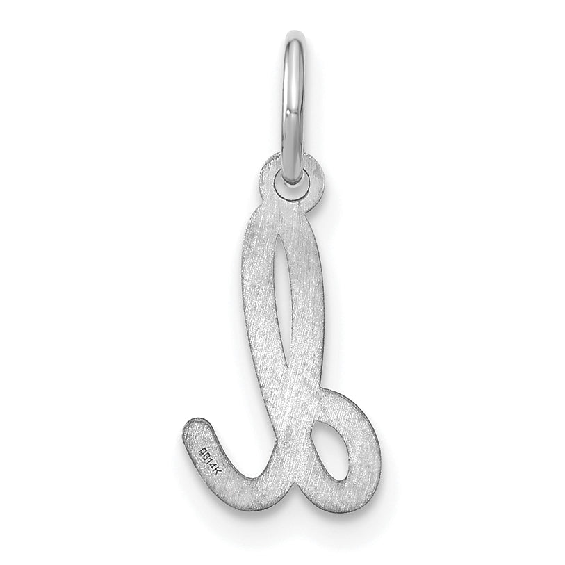14k White Gold 14KW Lower case Letter D Initial Charm