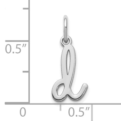 14k White Gold 14KW Lower case Letter D Initial Charm