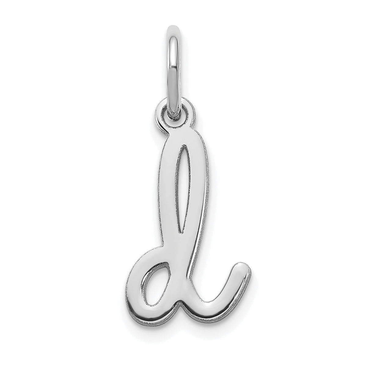 14k White Gold 14KW Lower case Letter D Initial Charm