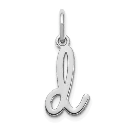 14k White Gold 14KW Lower case Letter D Initial Charm