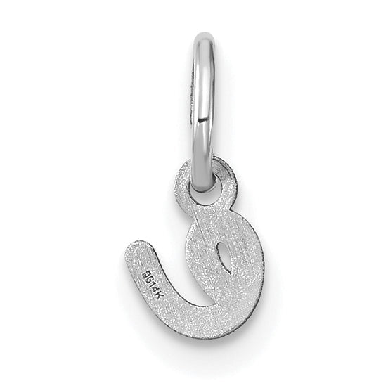 14k White Gold 14KW Lower case Letter E Initial Charm